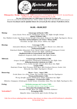 Aktuelle Broschüre von Kochchef Meyer